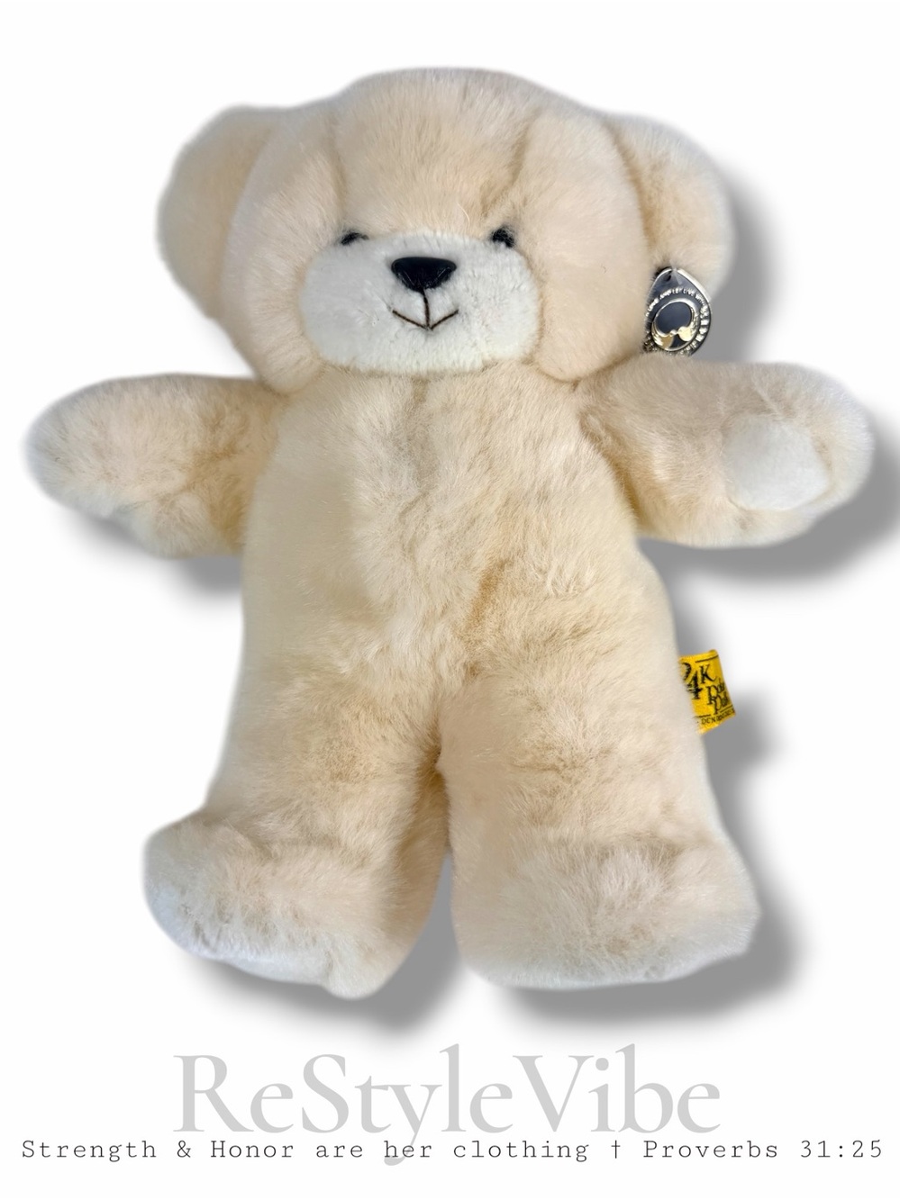 SPECIAL EFFECTS Brand Stuffed Bear Animal Toy 24K Polar Puff 1986 VINTAGE 80s